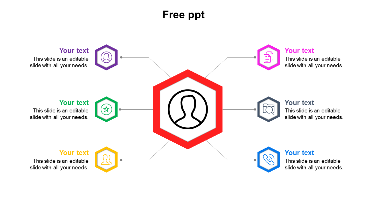 Free - Best Free PPT Template Presentation-Hexagonal Model